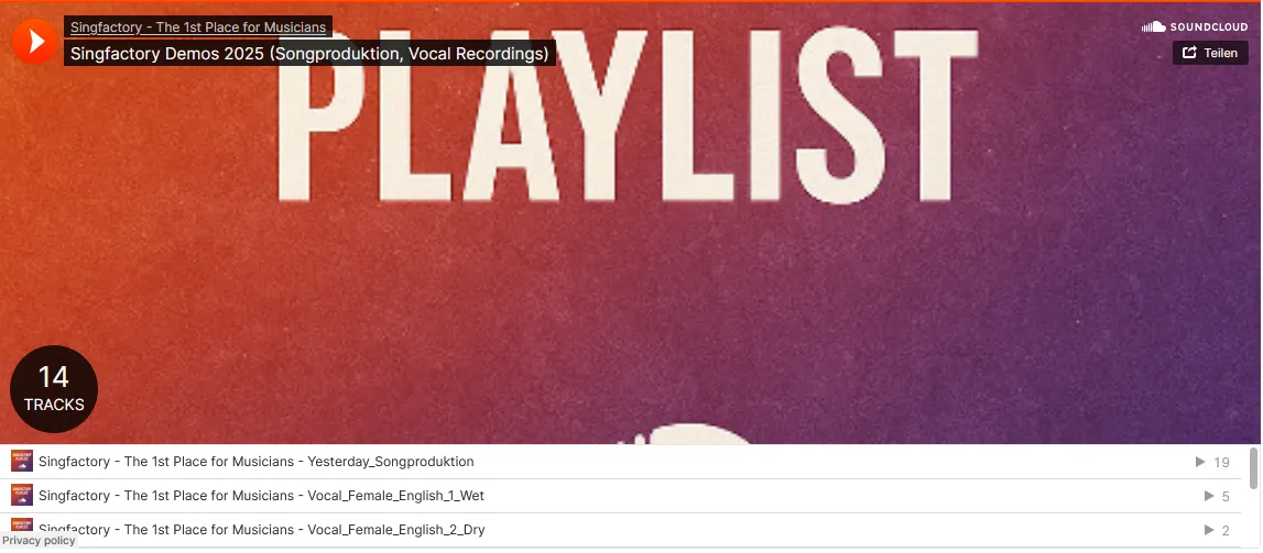 Soundcloud-Singfactory